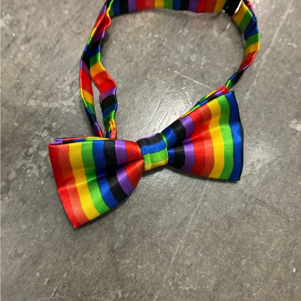 Rainbow Stripe Bow Tie All Ages Adjustable